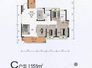 益阳-资阳区中铁银城江月为您提供C户型鉴赏