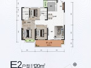 益阳-资阳区中铁银城江月为您提供E2户型鉴赏