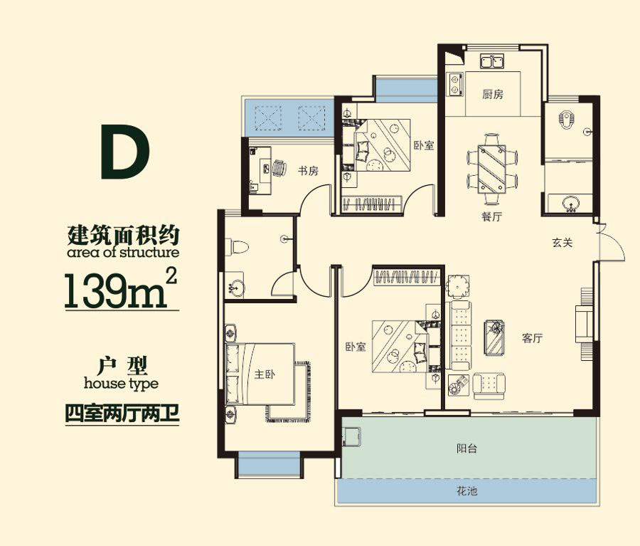 益阳-沅江市滨湖一品为您提供该项目D户型图片鉴赏