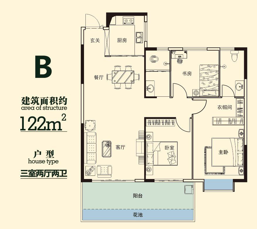 益阳-沅江市辉达首府为您提供B户型图片详情鉴赏