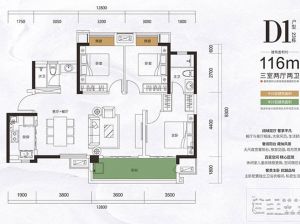 益阳-高新区金科集美东方为您提供D1户型鉴赏