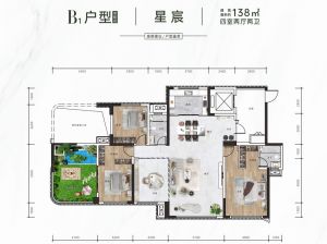 益阳-赫山区青春里&middot;鑫悦天禧为您提供B1户型鉴赏
